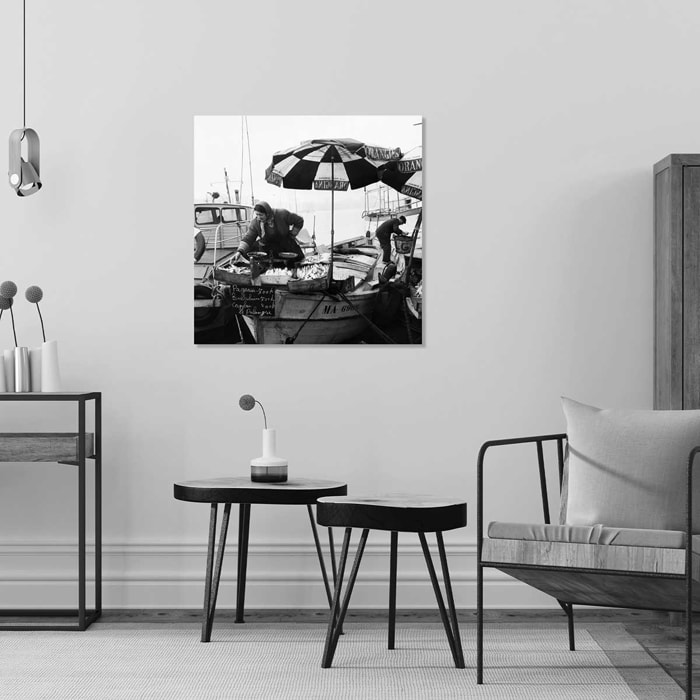 Photo ancienne de Marseille - Le marché aux poissons Tableau alu Dibond