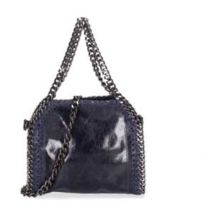 Borsa a mano da donna Made in Italy - Modello Zefira Chic - Pelle scamosciata stampata - 23.0 x 20.0 x 7.0 cm