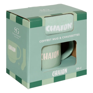 Coffret mug 38cl + chaussettes Champion vert