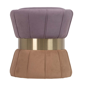 Puff Velvet Morado Naranja 40x40x44 Cm