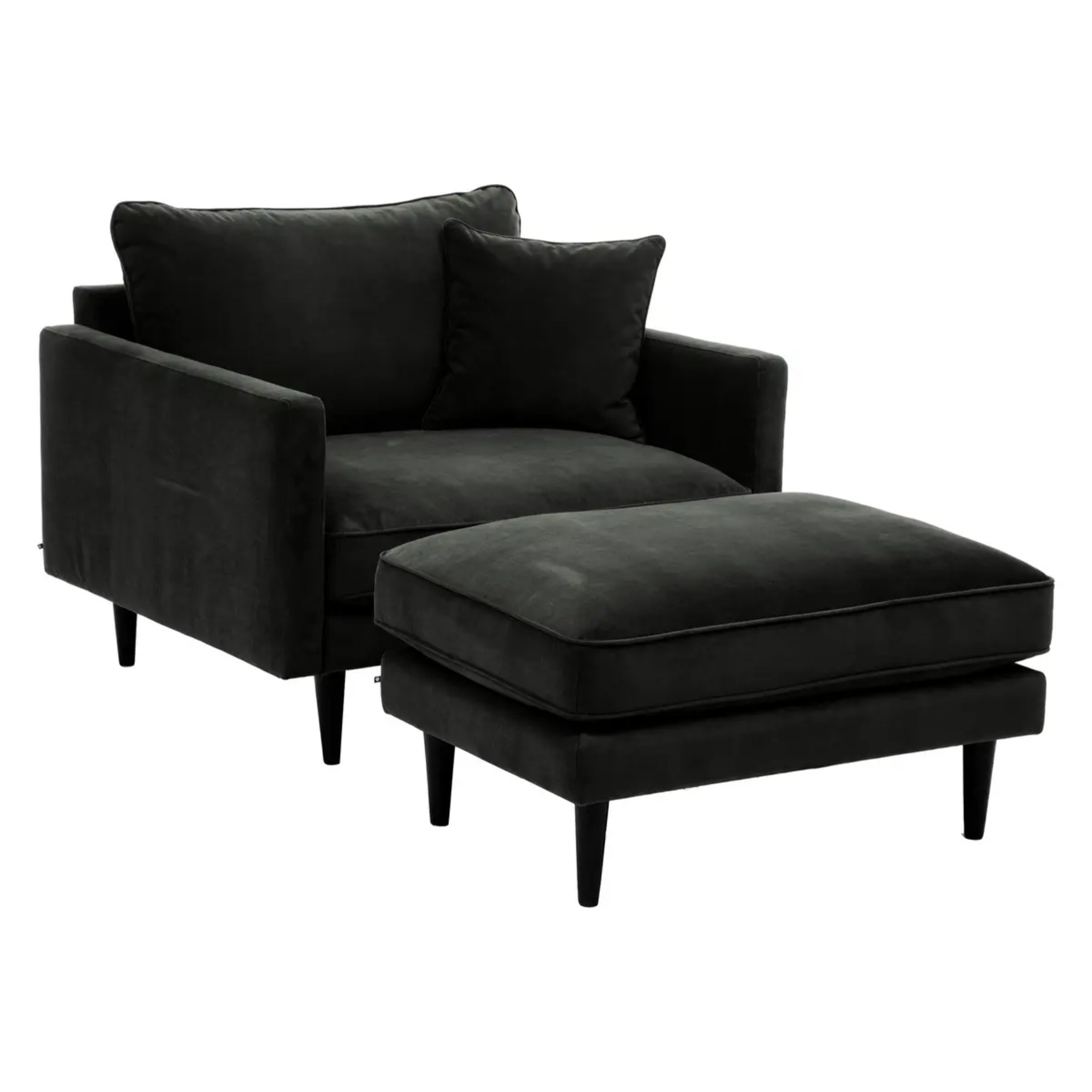 Fauteuil XL "Candice" velours vert kaki