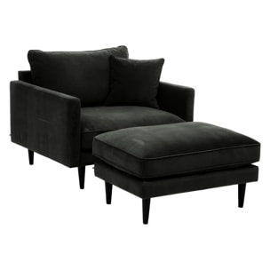 Fauteuil XL "Candice" velours vert kaki