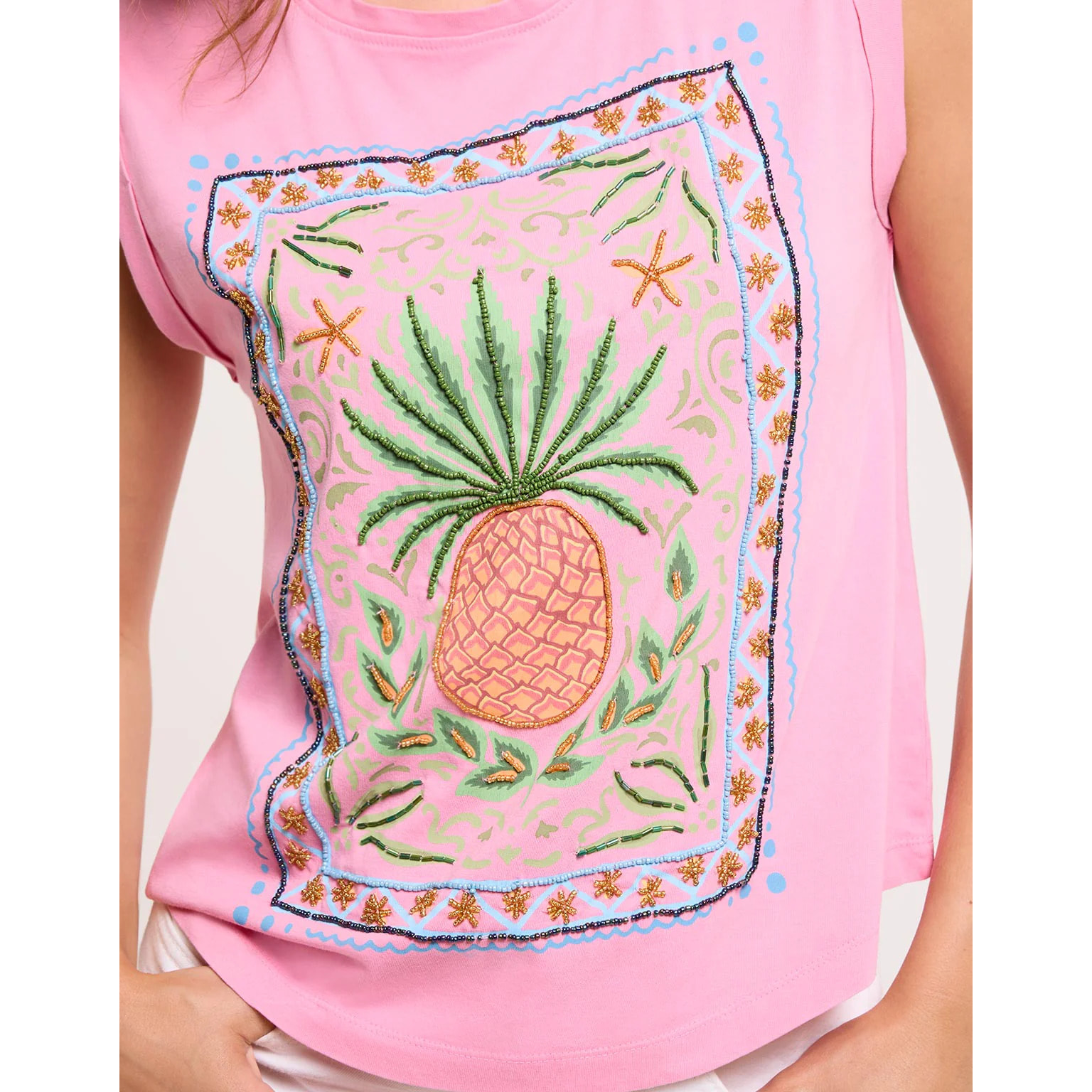 Camiseta Piña Sin Mangas Rosa - Pineti
