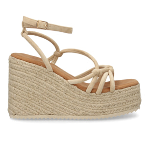 Sandalias de cuña con tiras cruzadas