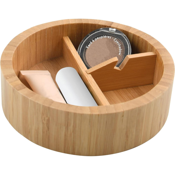 Espejo y Joyero redondo ALAIS de Bambú en color marrón