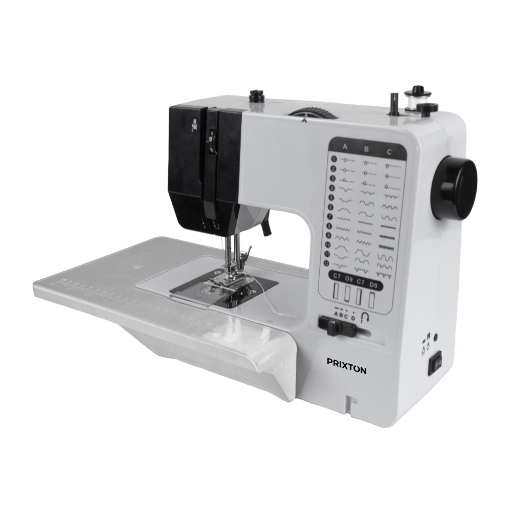 PRIXTON Máquina de coser P125 - 38 Puntadas - 2 Velocidades - Tabla Expandible