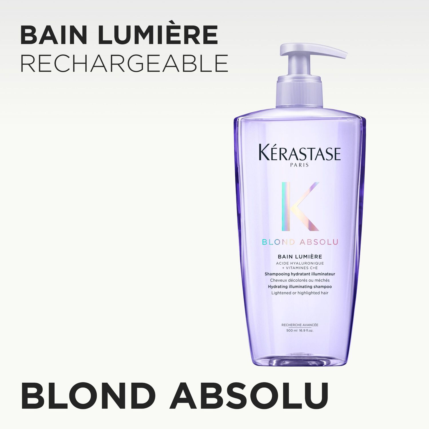 Kérastase Blond Absolu Bain Lumière Rechargeable - Shampoing illuminateur rechargeable pour cheveux blonds