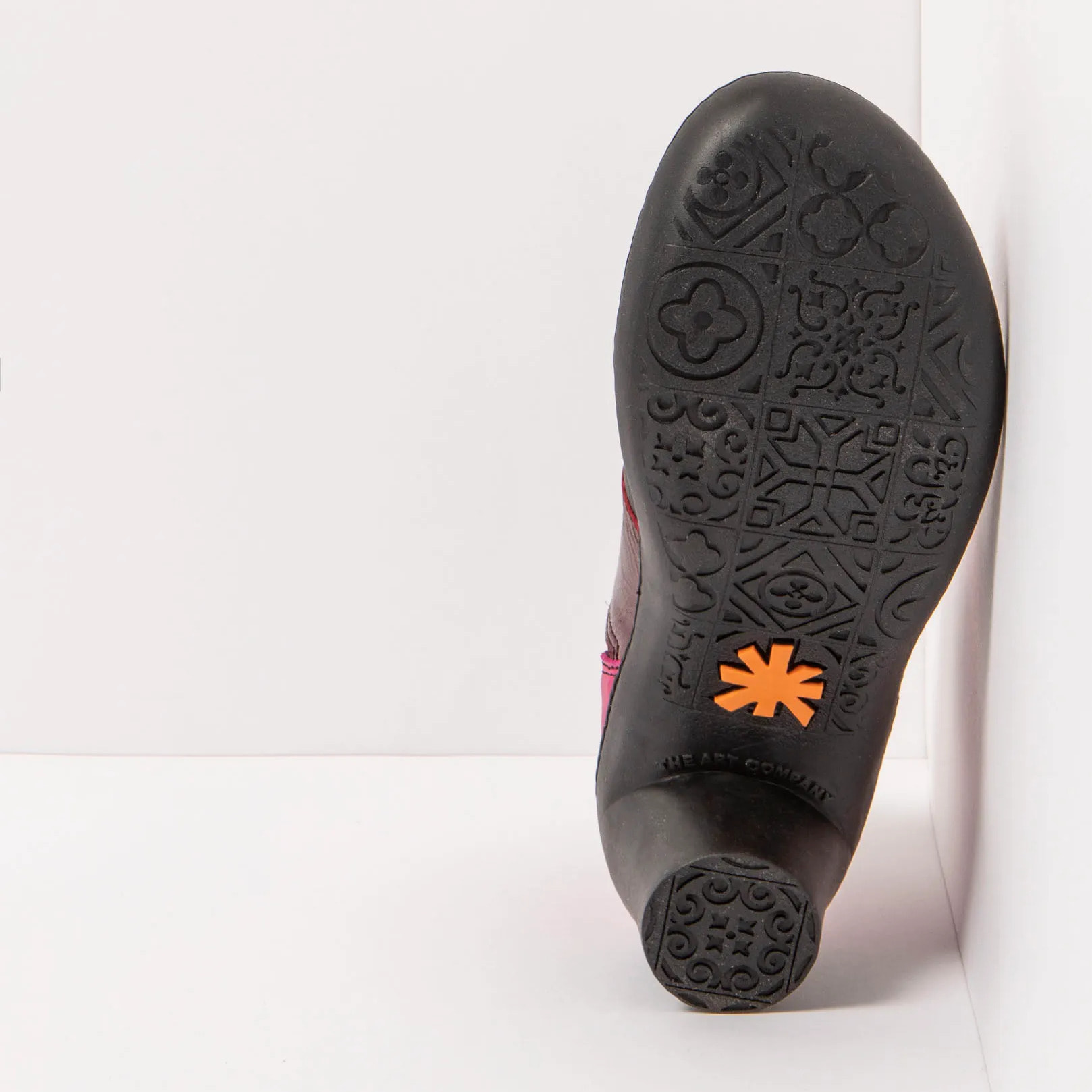Botines con tacón 1453 MULTI LEATHER BURDEOS-BLACK/ ALFAMA color Burdeos-black