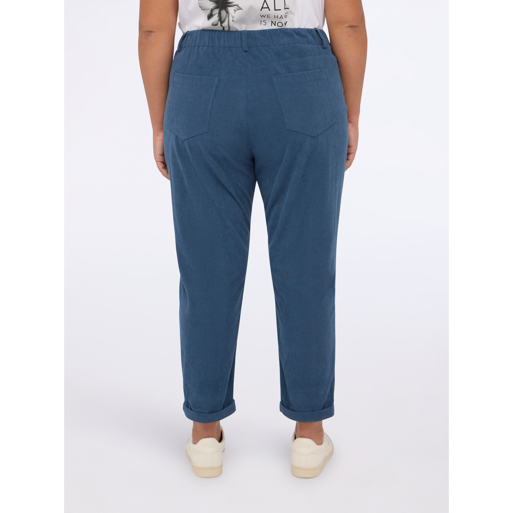 Fiorella Rubino - Pantaloni Barrel in velluto a coste - Ottanio