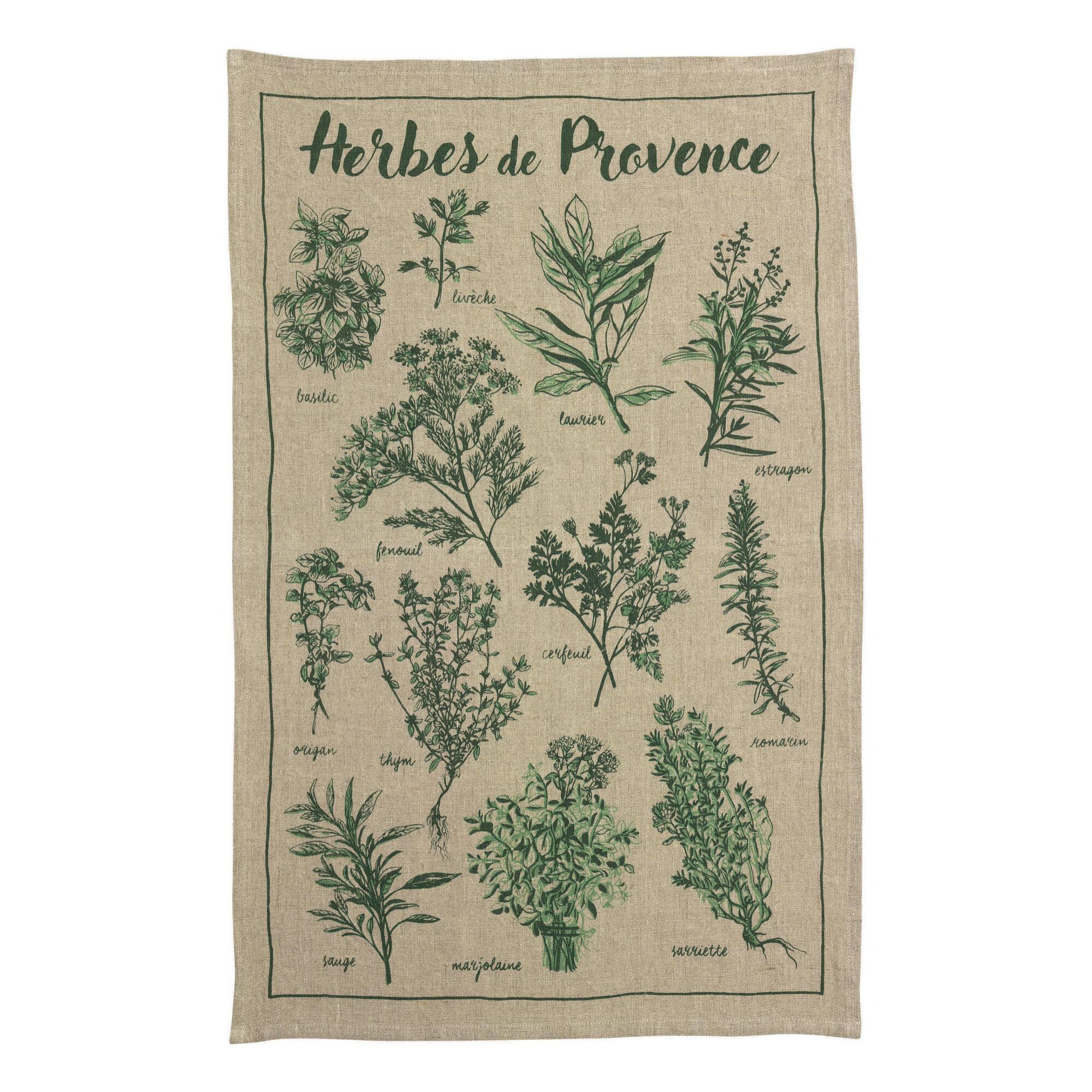Torchon lin Les herbes