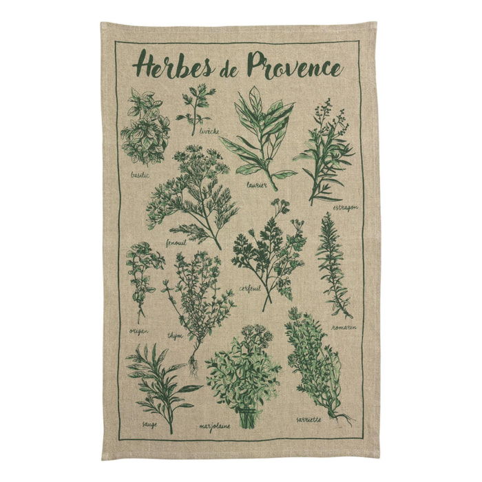 Torchon lin Les herbes
