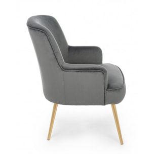 Poltrona CLELIA Velluto Grigio