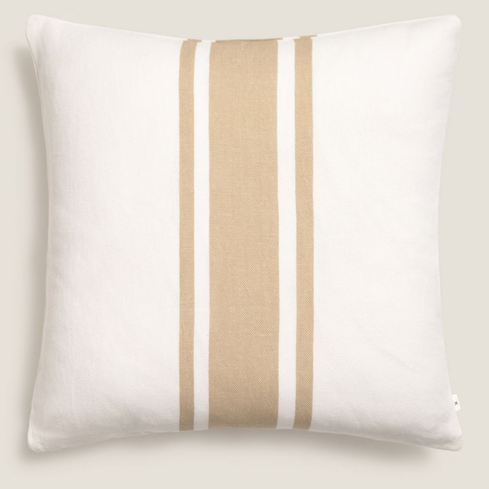Funda de cojín algodón rayas Sonacu color marron beige Algodón