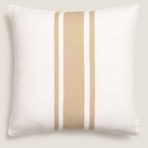 Funda de cojín algodón rayas Sonacu color marron beige Algodón