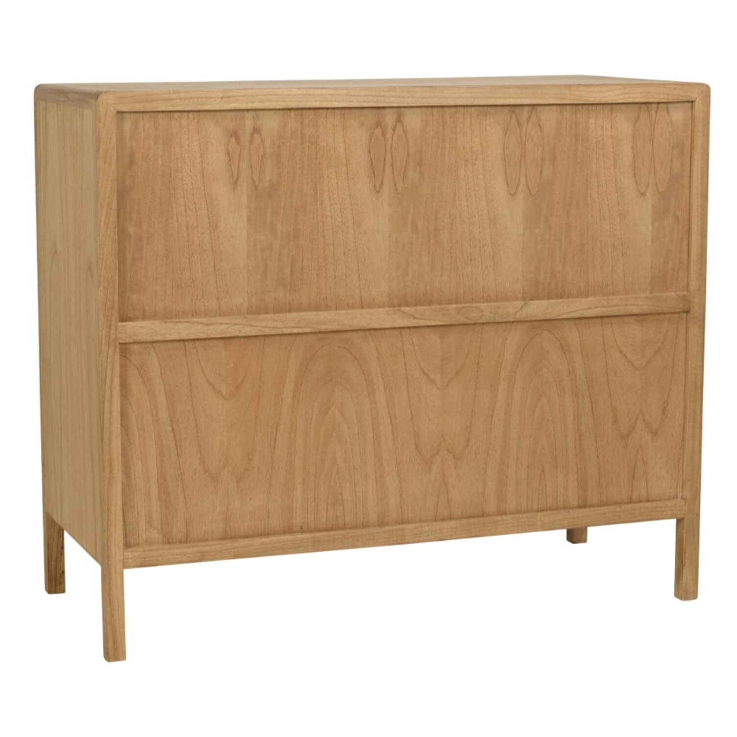AMY - Commode 3 tiroirs 100cm en bois de mindi et rotin naturel