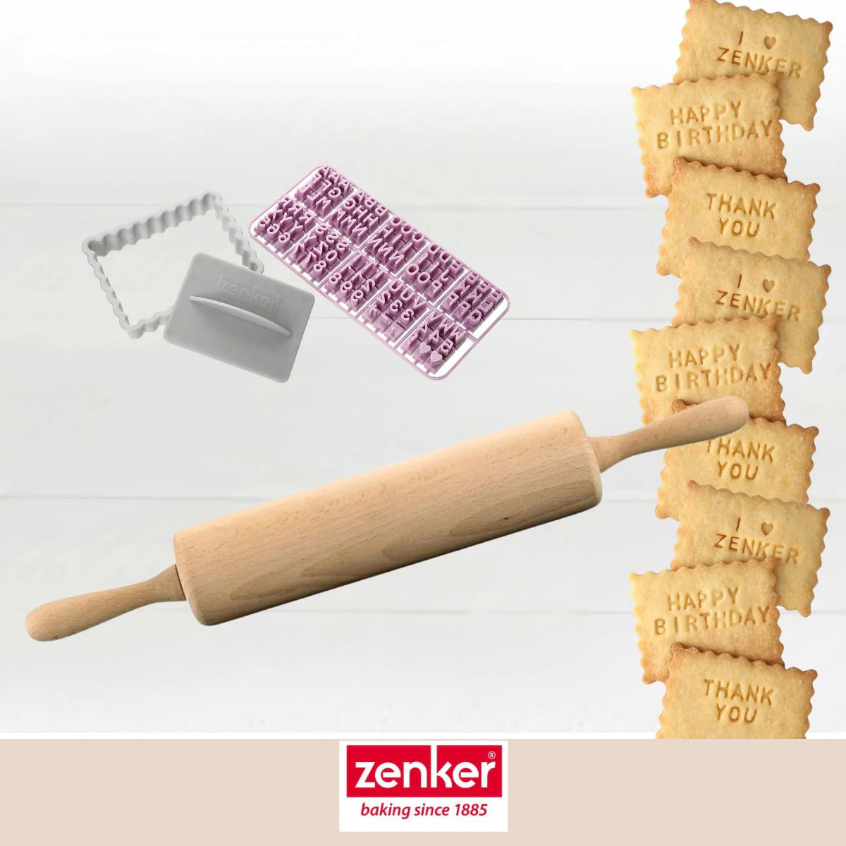 Ensemble de pâtisserie Zenker emporte-piéces et rouleau à pâtisserie