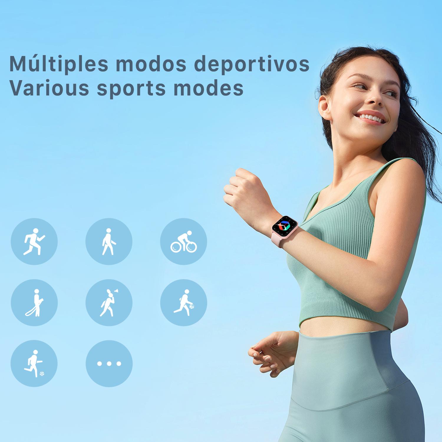 Smartwatch ZL54C con schermo 1.8 HR, misuratore di pressione sanguigna e O2. Immergibile, varie modalità sportive, notifiche delle app.