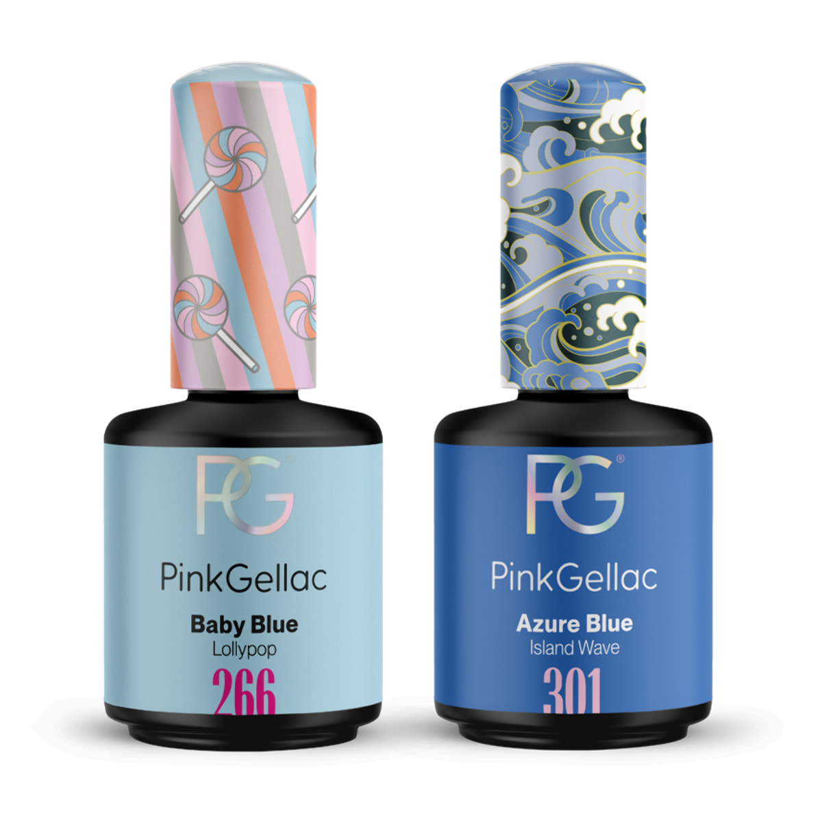 Set vernis semi-permanent - 2 x 15ml Bleu Baby & Bleu Azur