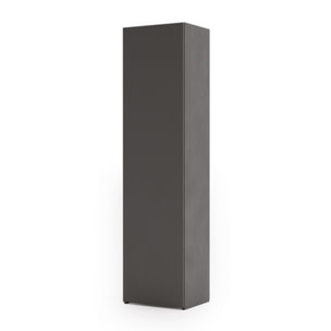Libreria chiusa LONI 160x40 cm grigia con anta e ripiani interni