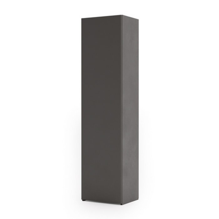 Libreria chiusa LONI 160x40 cm grigia con anta e ripiani interni