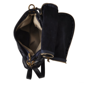 Borse Donna colore Blu-in pelle Made in Italy 31X24X6cm