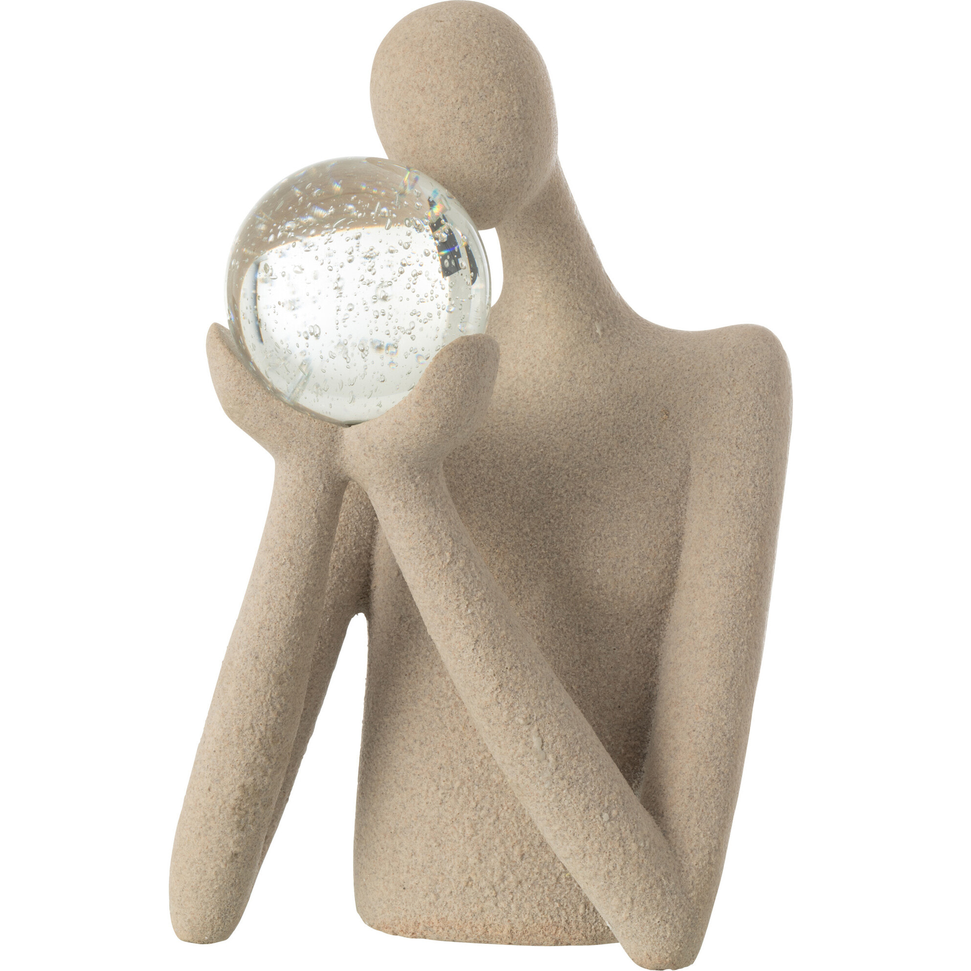 J-Line décoration Buste Boule - polyrésine/cristal - beige