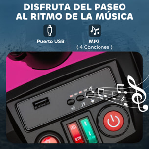 Quad Eléctrico para Niños 24V, Quad para Niños de 3-8 Años de 2 Plazas, con 2 Motores, Velocidad hasta 6,5 km/h, Ruedas con Suspensión, Faros, Bocina, Música, USB, Rosa
