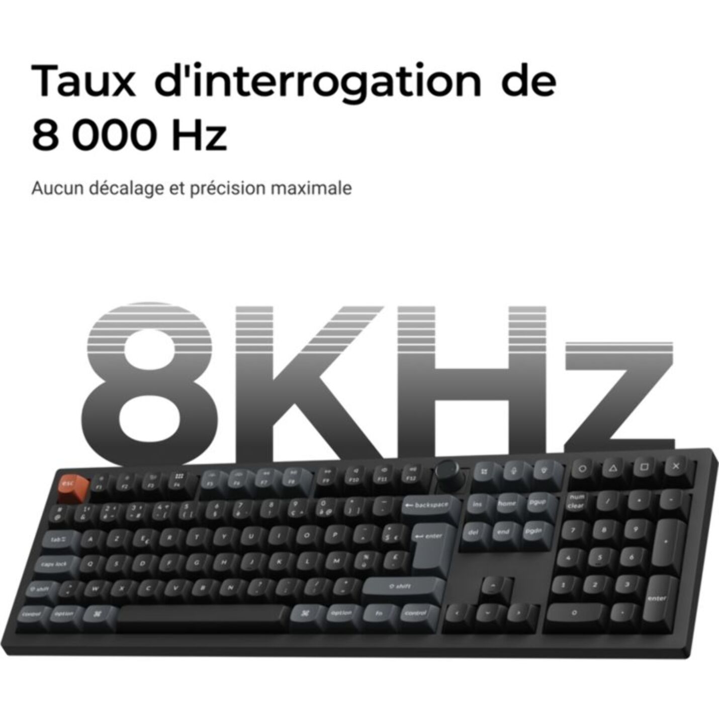 Clavier gamer sans fil KEYCHRON V6 Ultra 8K Swappable RGB Backlight