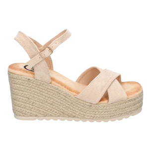 Sandalia de Cuña de Yute para Mujer, Comodas y Elegantes, Diseño Trenzado en la Pala