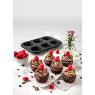 Moule à muffins 6 empreintes 28 x 19 cm Zenker Perfect Black +