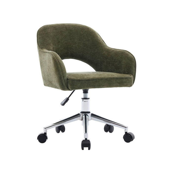 Chaise de bureau enfant à roulettes ajustable tissu chenille JIM KID