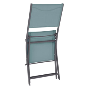 Lot de 4 chaises de jardin pliantes Modula Vert jade & Graphite