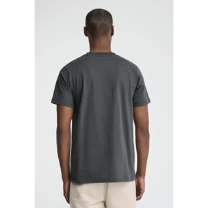 Camiseta gris piedra de corte recto con parche Polo Club
