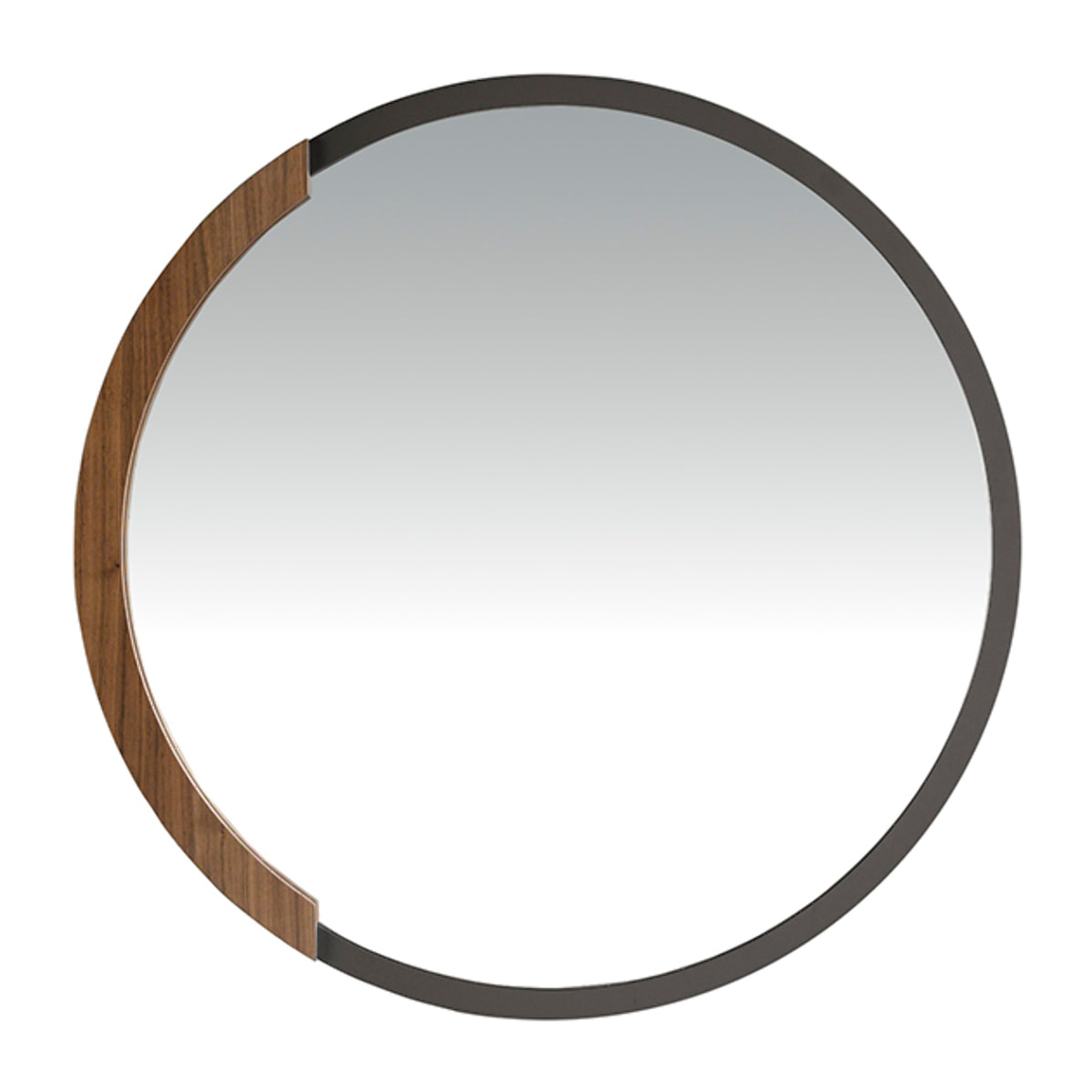 Espejo pared redondo con marco de acero inoxidable en negro 80x80x4cm