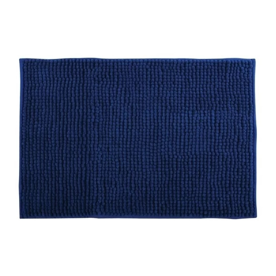 MSV Tapis de bain Microfibre CHENILLE 50x80cm Bleu Foncé