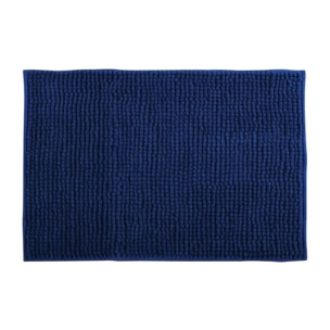 MSV Tapis de bain Microfibre CHENILLE 50x80cm Bleu Foncé