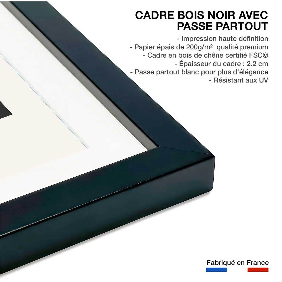 Affiche enfant manekineko  Affiche sous cadre noir