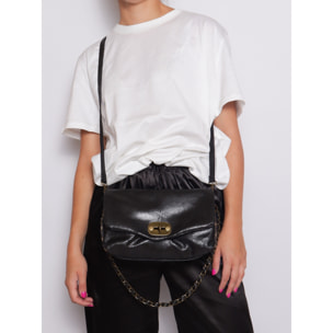 Borsa a tracolla da donna Made in Italy - Modello Floralia Lux - Pelle scamosciata - 25.0 x 15.0 x 11.0 cm