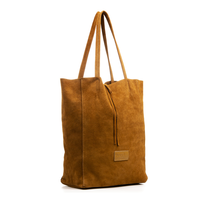 Sefora Borsa Shopper Donna.Pelle autentica Camoscio