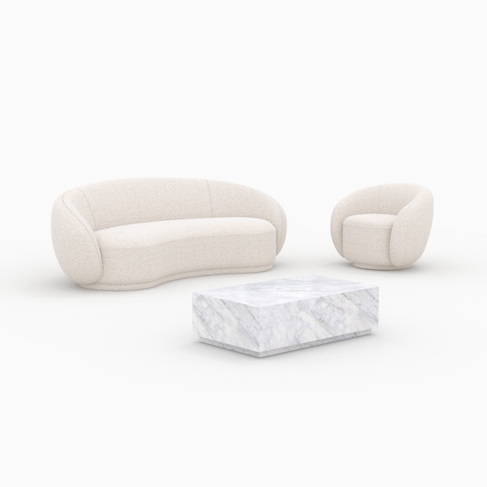 Ensemble canapé, fauteuil et table basse 4 personnes - Izaé
