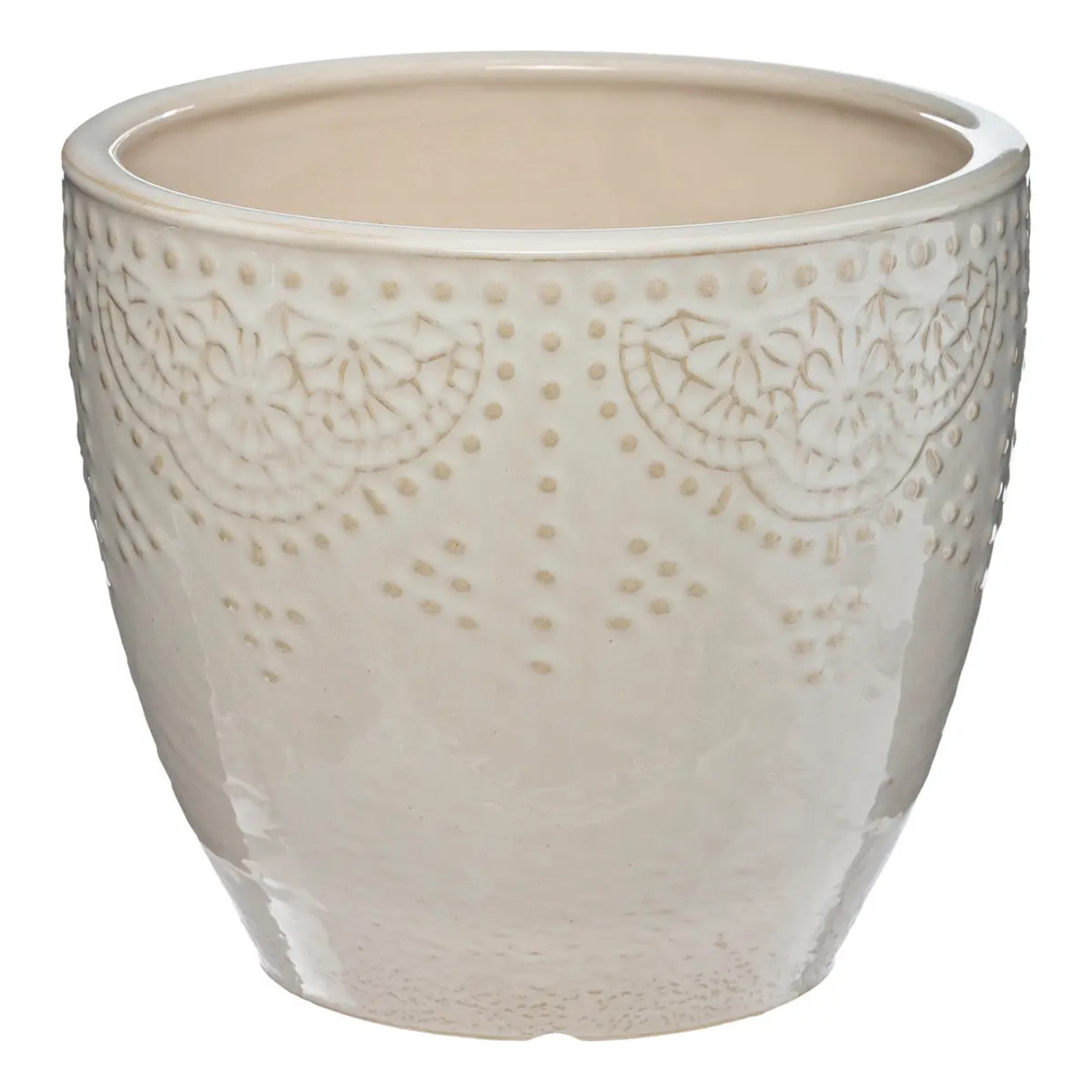 Set de 3 pots "Bijoux" blanc D20/25/30cm
