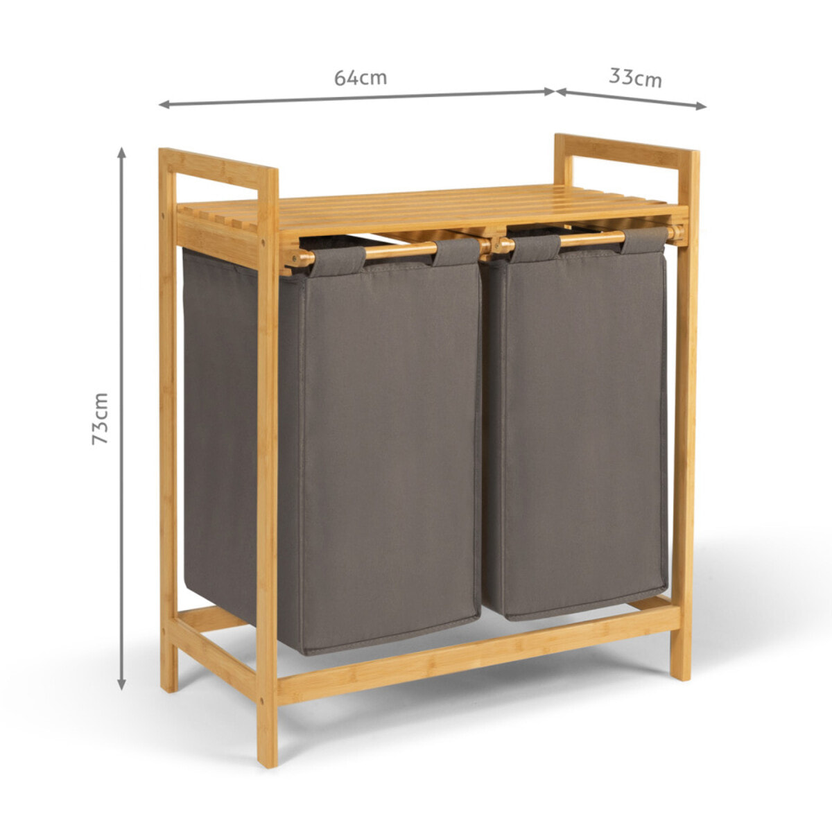 Panier à linge Maya 2 compartiments bambou