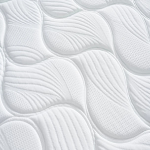 Ensemble matelas Univers & sommier Cancun | Mémoire de forme et ressorts ensachés | Cadre à lattes | Velours côtelé | Gris clair