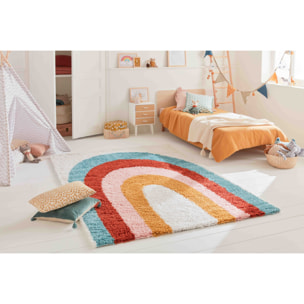 Aquarelle - tapis enfant arc en ciel multicolore