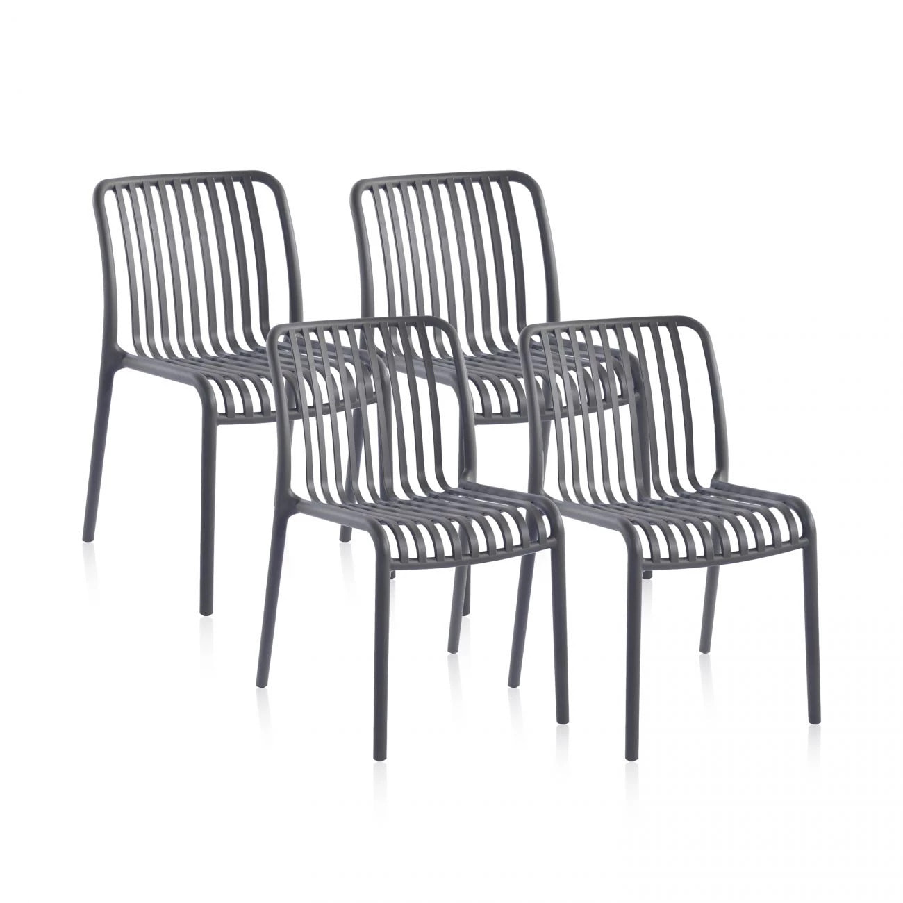Pack 4 sillas de exterior Jamie Gris