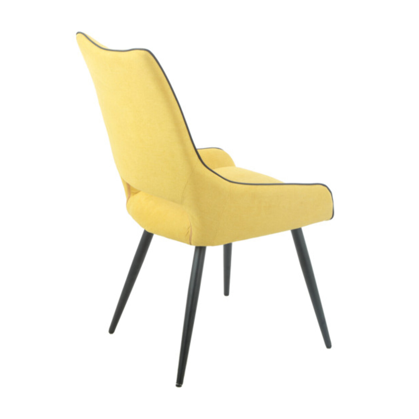 Chaise en lin avec pieds fins en métal noir - CHICAGO