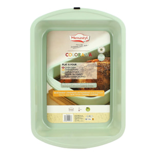 Plat à four rectangulaire en acier carbone celadon 45x30cm COLORAMA