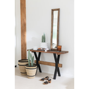 J-Line miroir Murale Slim - bois - marron - small - 120 x 24 cm