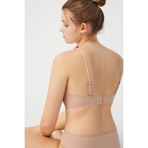 Reggiseno push-up imbottito senza cuciture beige senza ferretto