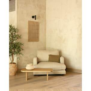 Table basse en bois massif de peuplier avec deux pieds de 95cm Hauteur: 30 Longueur: 95 Largeur: 45